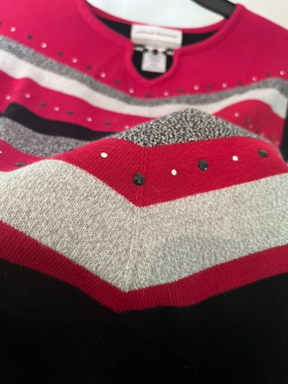 Alfred Dunner Chevron Color Block Sweater - Picture 3 of 5